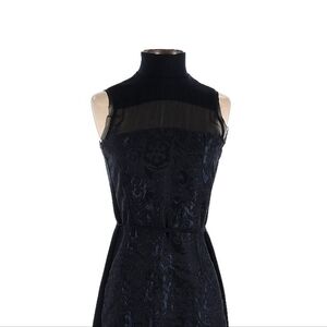 Elegant Navy Mock Turtle Neck Dress